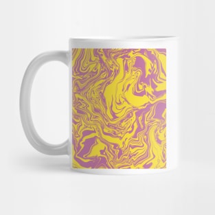 Pink and Yellow Liquid Swirls Retro Pattern Mug